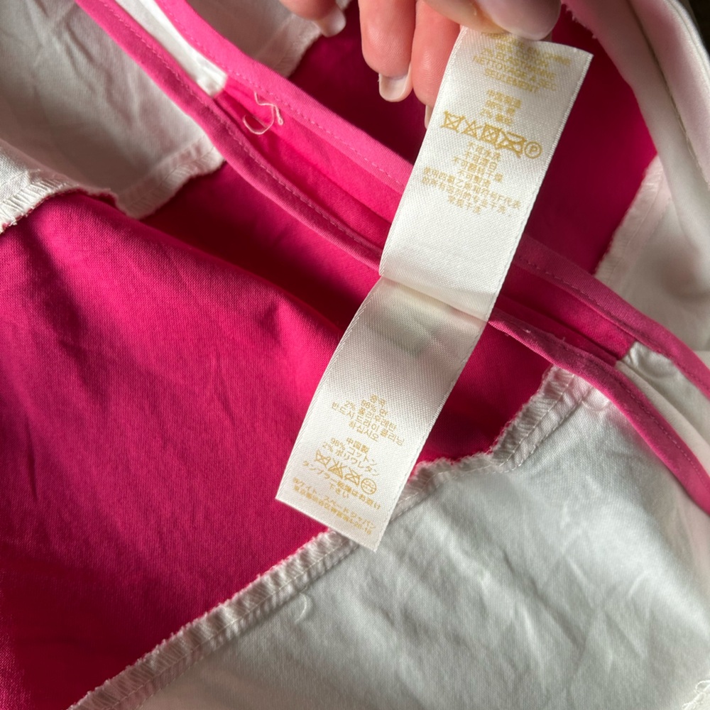 ▶️ Kate Spade Fit Flare Dress Womens 2 Pink White Striped Sleeveless Preppy - Picture 7 of 14